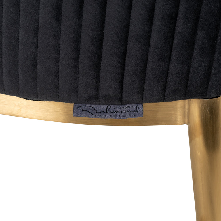 Chair Breeze - Antracite velvet / brushed gold fire ret (FR-Quartz 801 Antraciet)