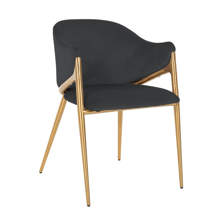 Chair Gwen - antraciet velvet fire retardant (FR-Quartz 801 Antraciet)
