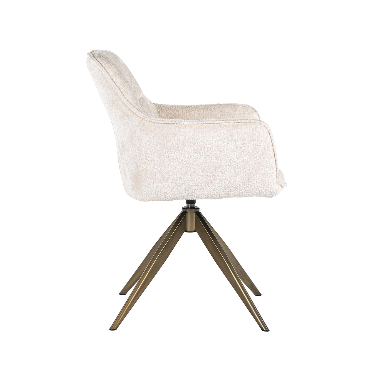 Swivel chair Aline - white chenille velvet fire retardant (FR-Bergen 900 white chenille)