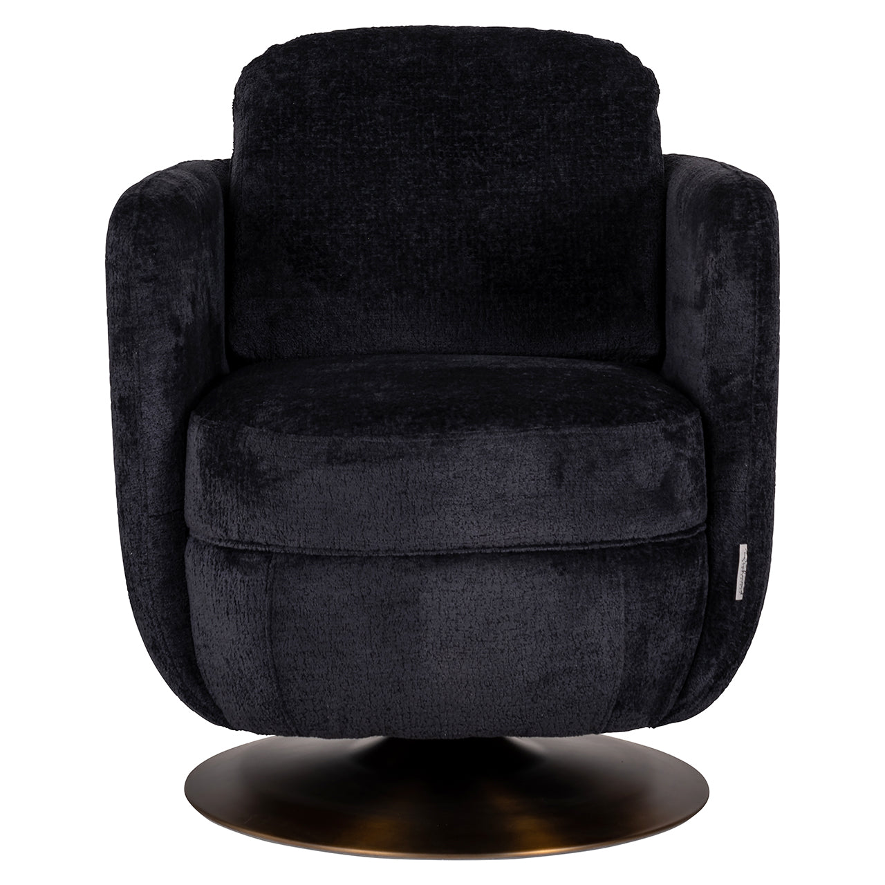 Swivel lounge chair Turner black chenille (Bergen 809 black chenille)
