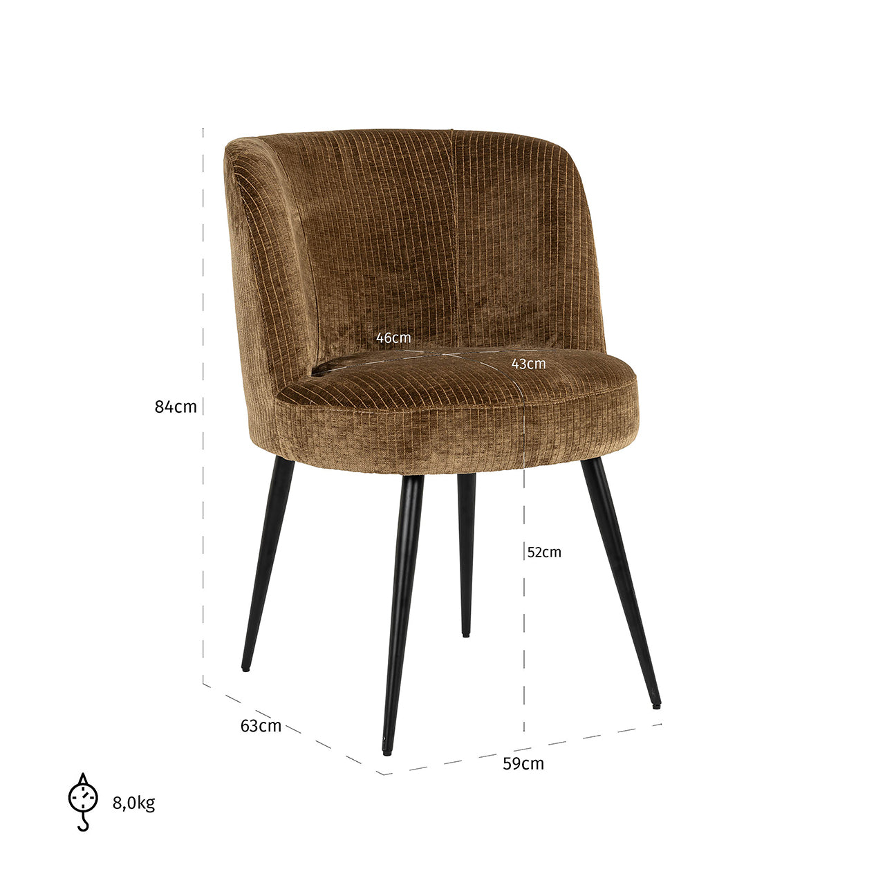 Chair Morton - olive cloe (Cloe 751 Olive)