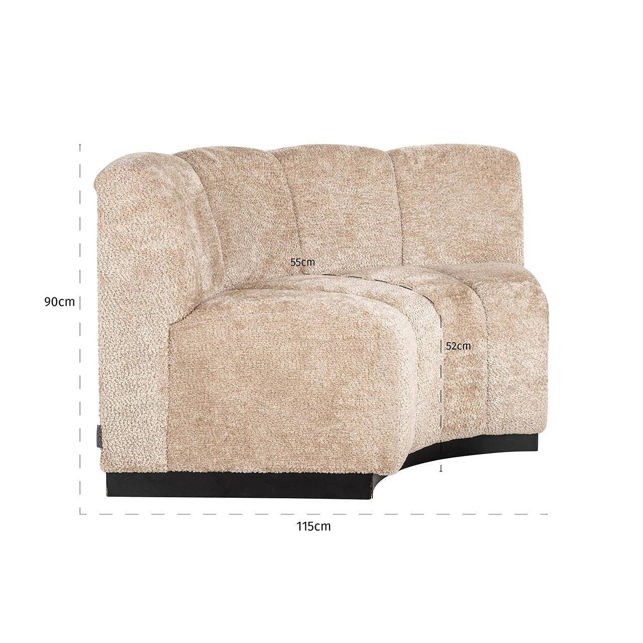 Round corner dining bench Hillpark fire retardant