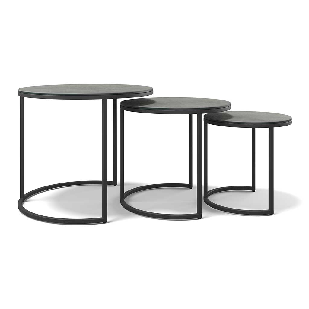 Senjo Coffee Table Set – Ø58/48/38 – Gray Ceramic