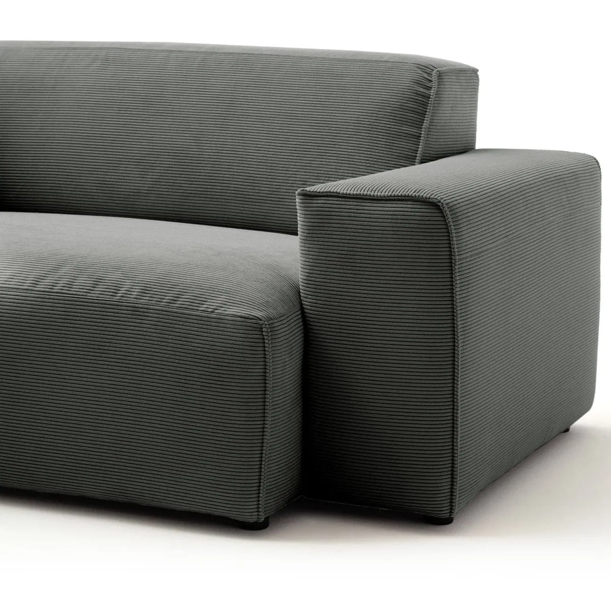 Sofa Linton – Dark Grey – 2.5-Seater with Lounge 228 x 189 cm