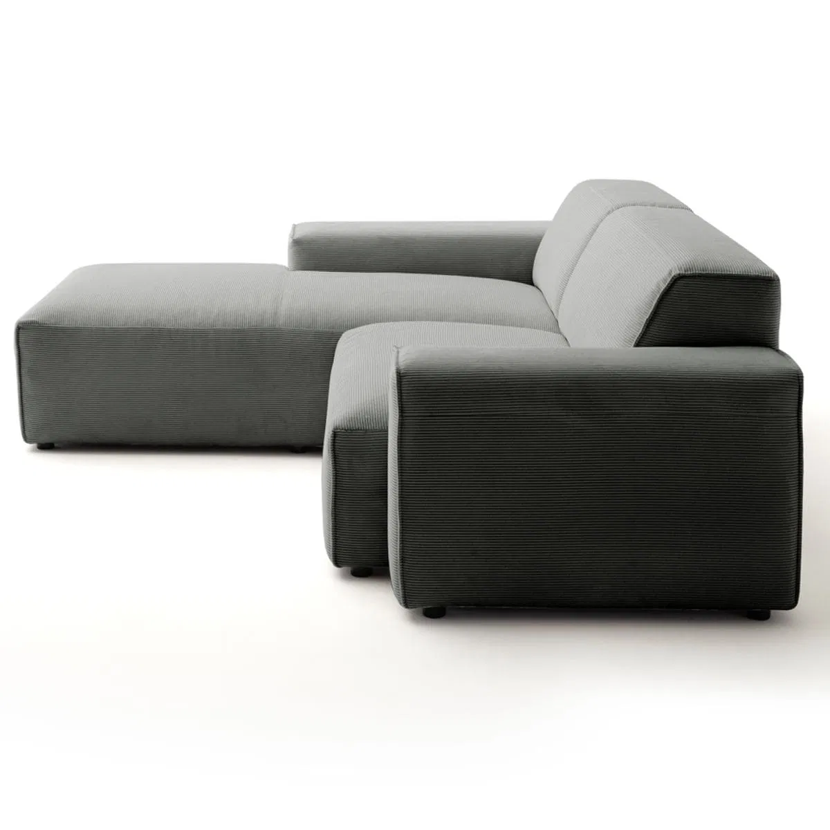 Sofa Linton – Dark Grey – 2.5-Seater with Lounge 228 x 189 cm