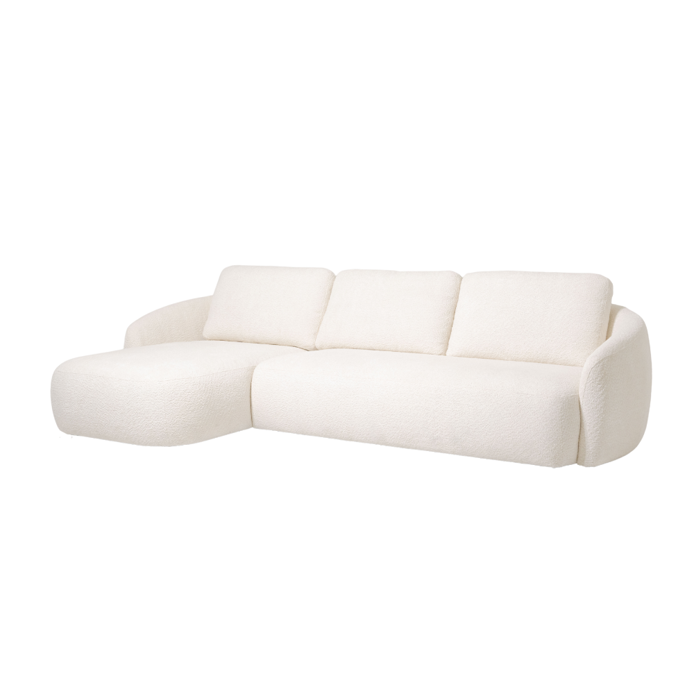 Sofa Monroe – Ivory White Modern Corner Sofa 287×165 cm