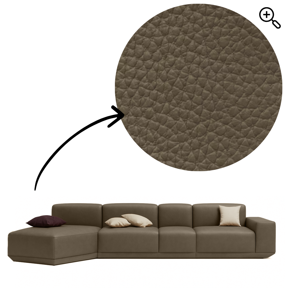 Sofa Cube Musa - Brown Leather | 387x174cm