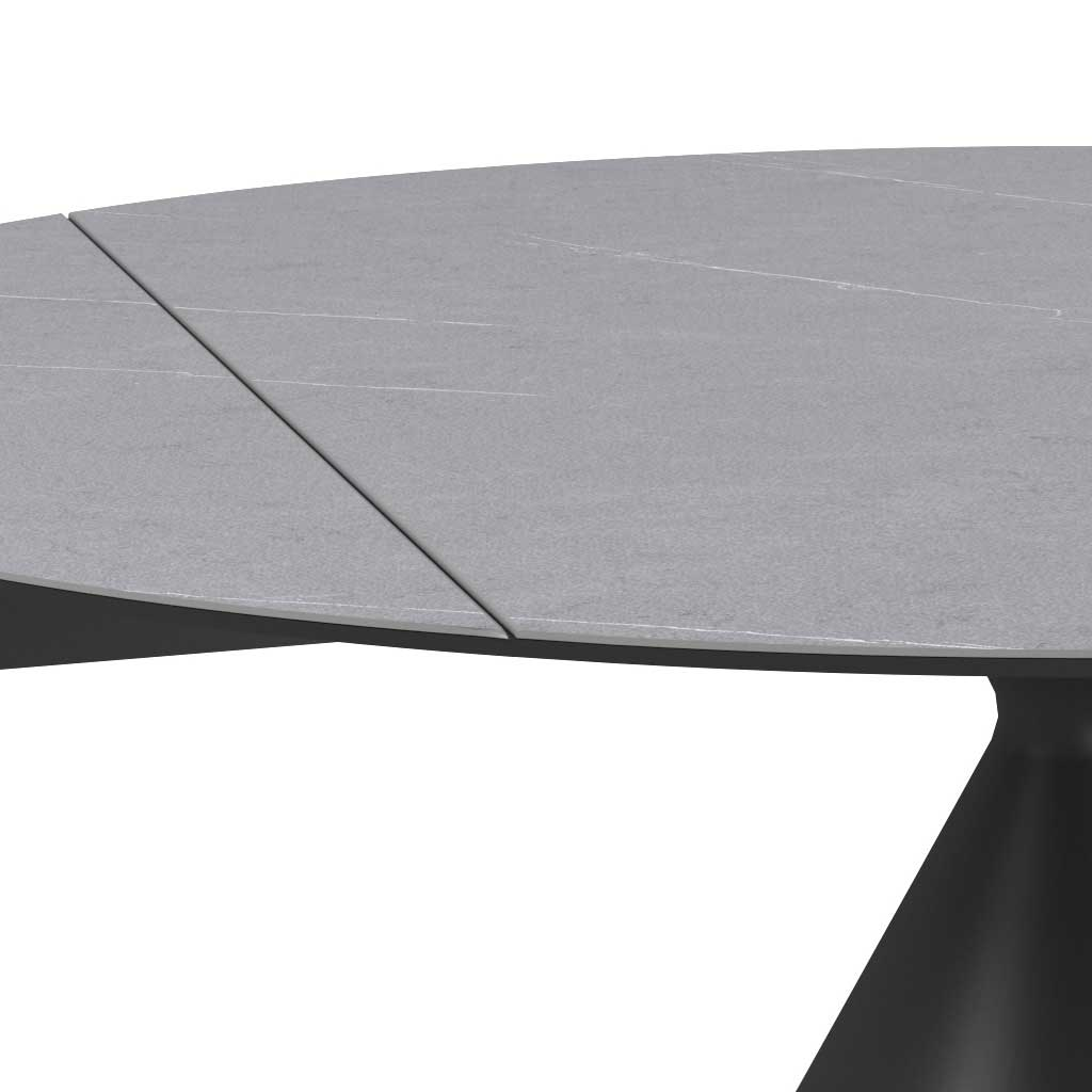 Dining Table Cassan – Ceramic Grey Ø90cm | Extendable Ø150cm