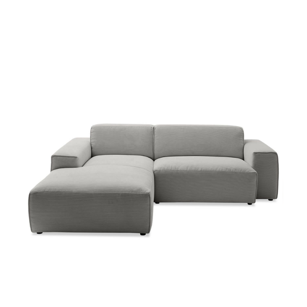 Sofa Linton – Light Grey – 2.5-Seater with Lounge 228 x 189 cm