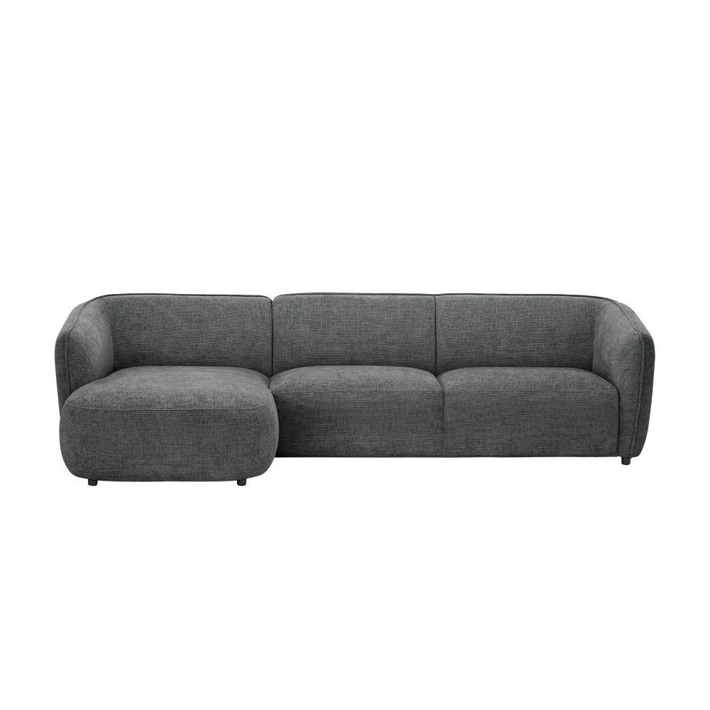 Sofa Cavallo - Black Fabric Corner Sofa 280×152cm
