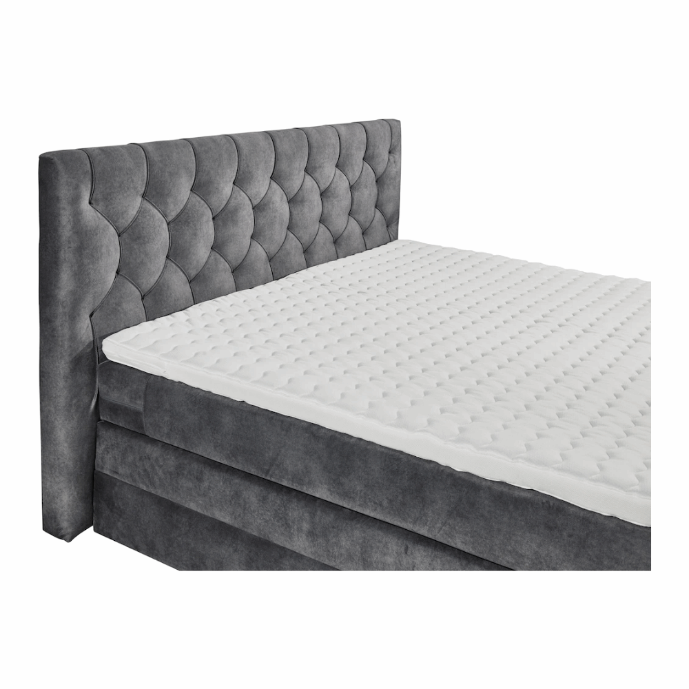 Boxspring Chester – Anthracite | Includes Base and Topper