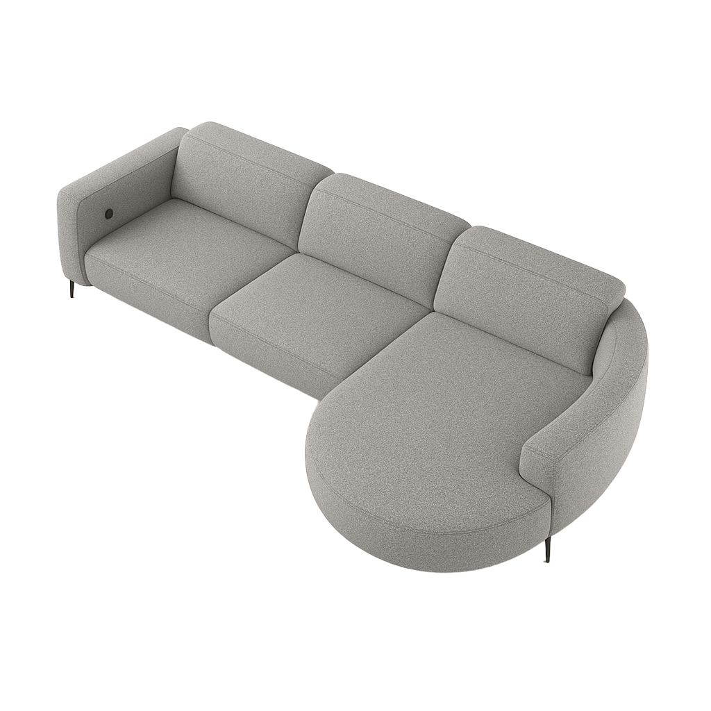 Sofa Maximus - Gray - Lounge Right 322x176cm