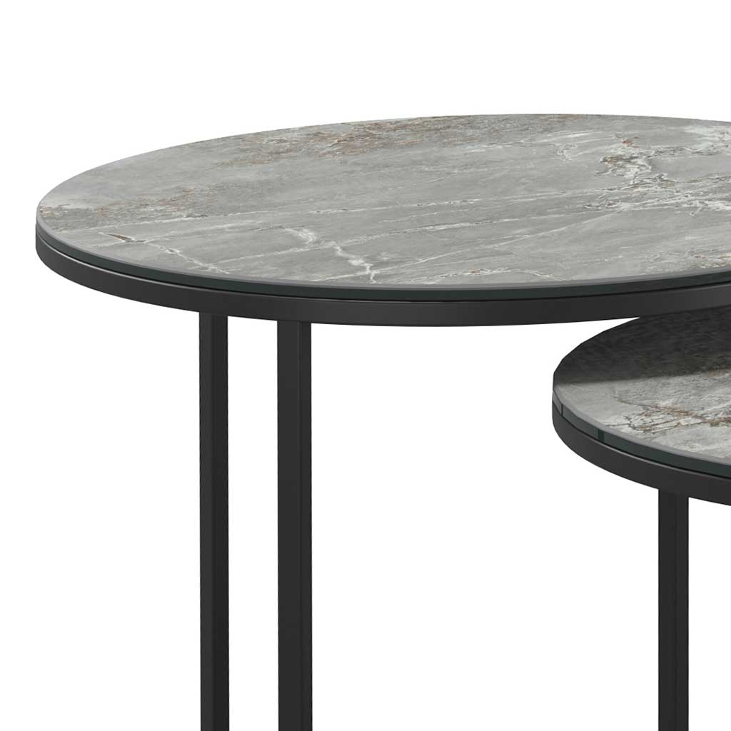 Senjo Coffee Table Set – Ø58/48/38 – Silver Ceramic