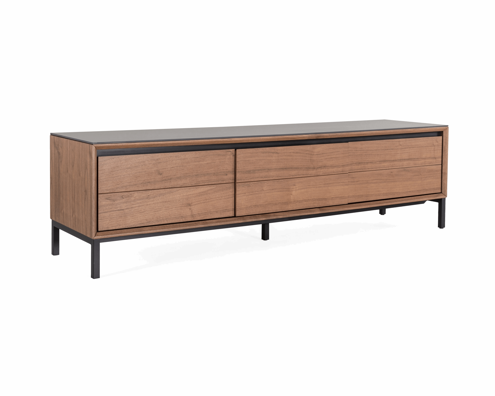 TV Unit Lima – Walnut/Black Ceramic