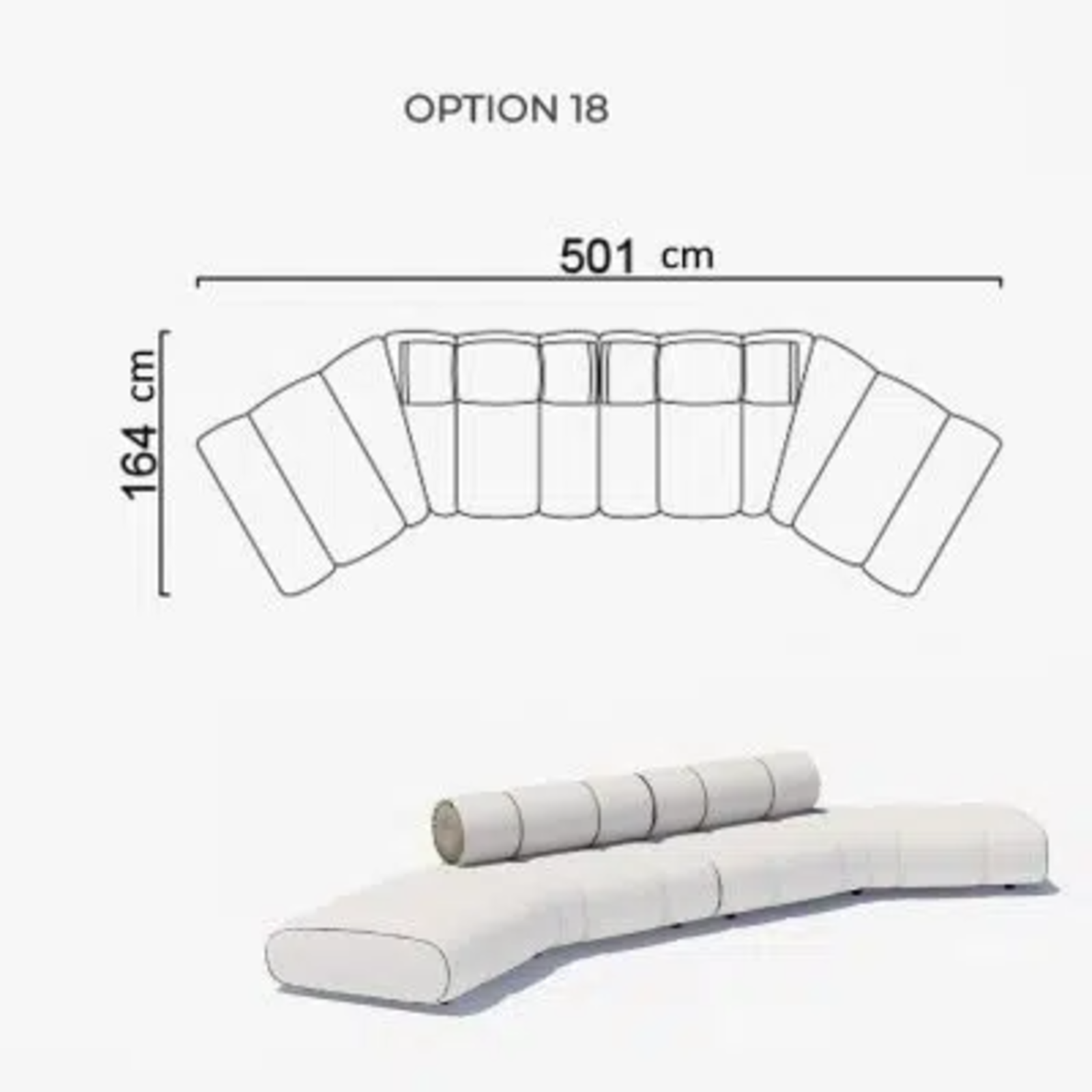 Sofa Orian White 154x501cm