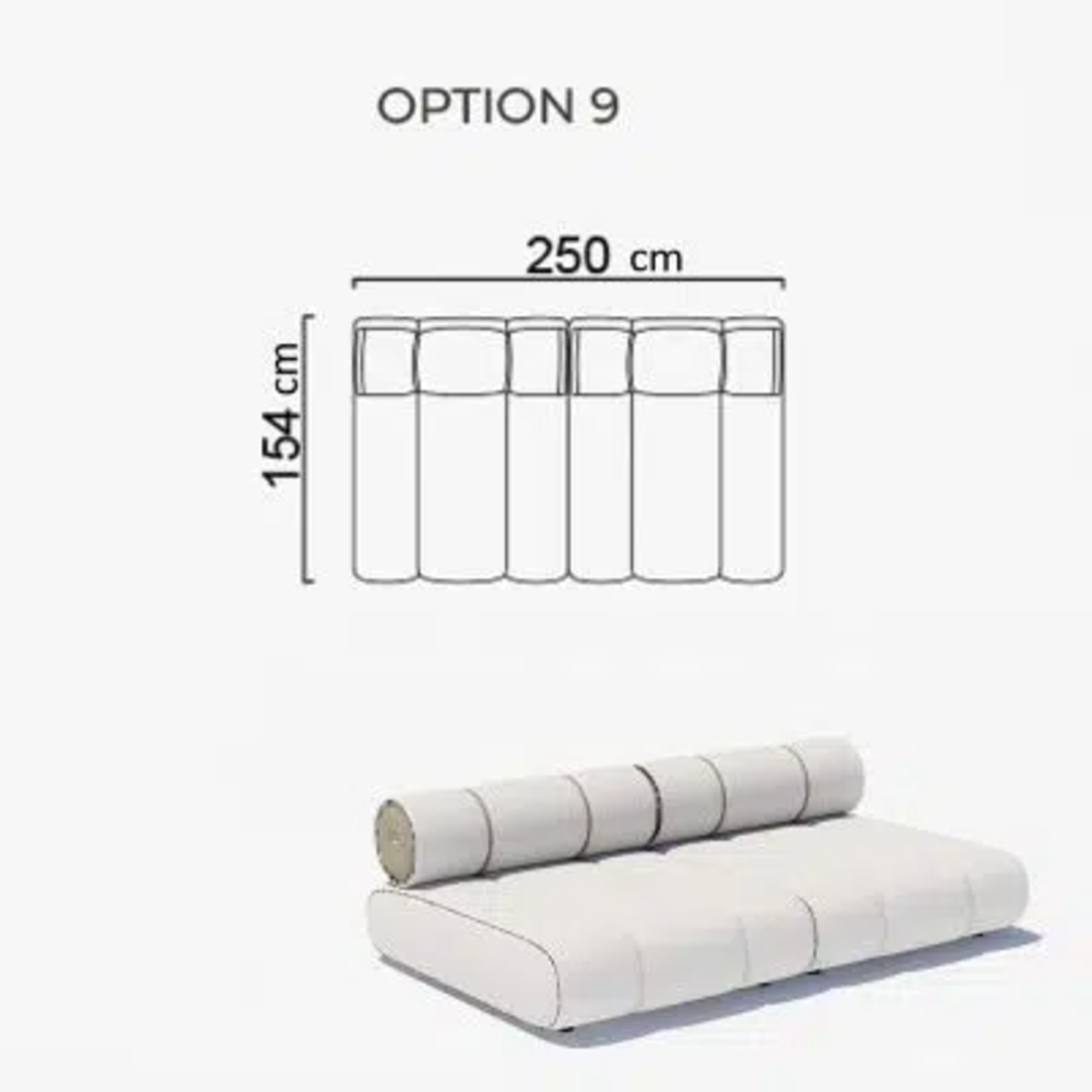 Sofa Orian White 250x154cm