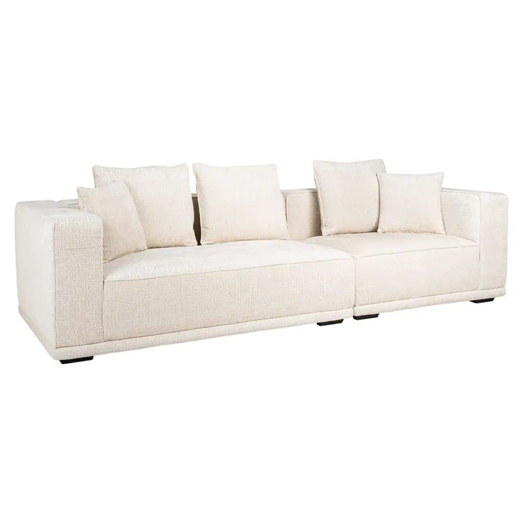 Sofa Lusso 3-seater Beige Chenille
