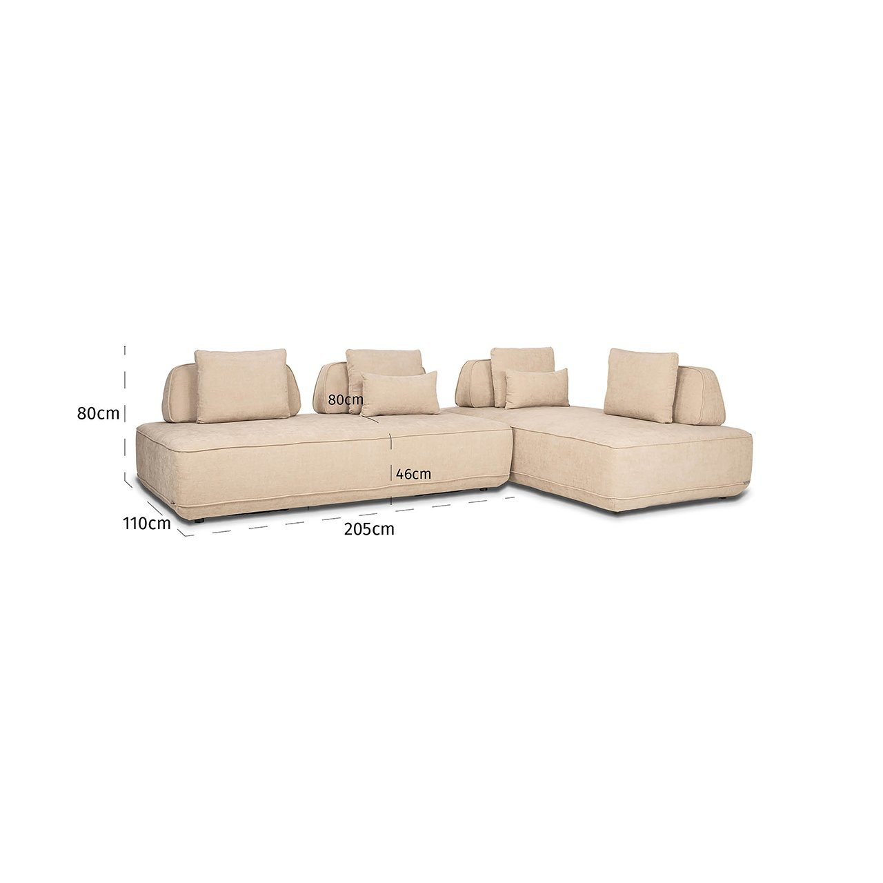 Sofa Tudor with removable backrest sand olympus (Sand olympus)