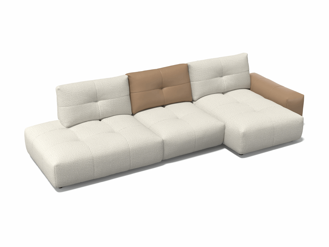 Sofa Magic - White/Brown - Lounge Right